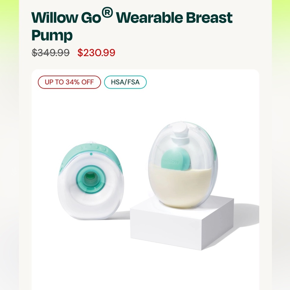 Willow Go Wearable Breast Pump